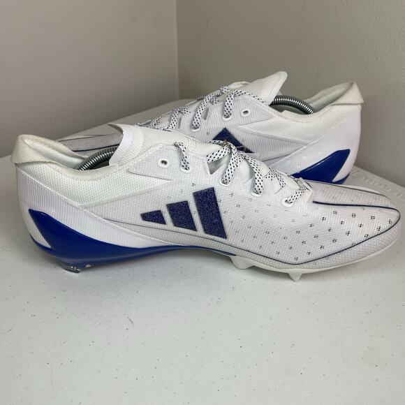 Adidas Mens Size 13.5 Football Cleats Low Adizero Electric IE4377 White Blue - Picture 8 of 9